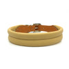 Natural tan double rolled nappa leather collar with seam in the centre from Style Hound - front view