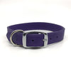 Butter soft grain leather collar in a violet colour from Style Hound-back view