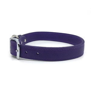 Butter soft grain leather collar in a violet colour from Style Hound-side view