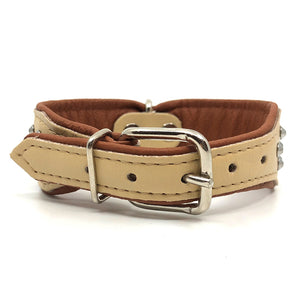 Luxe Stud Leather Collar - Natural