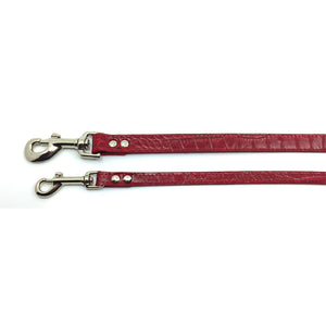 2 Mock crocodile leather leads in Red from Style Hound - Slim and Standard