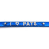 Metallic blue leather collar personalised with diamante name from Style Hound-detail view