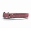 Embossed suede leather collar in a soft pink colour from Style Hound-side view