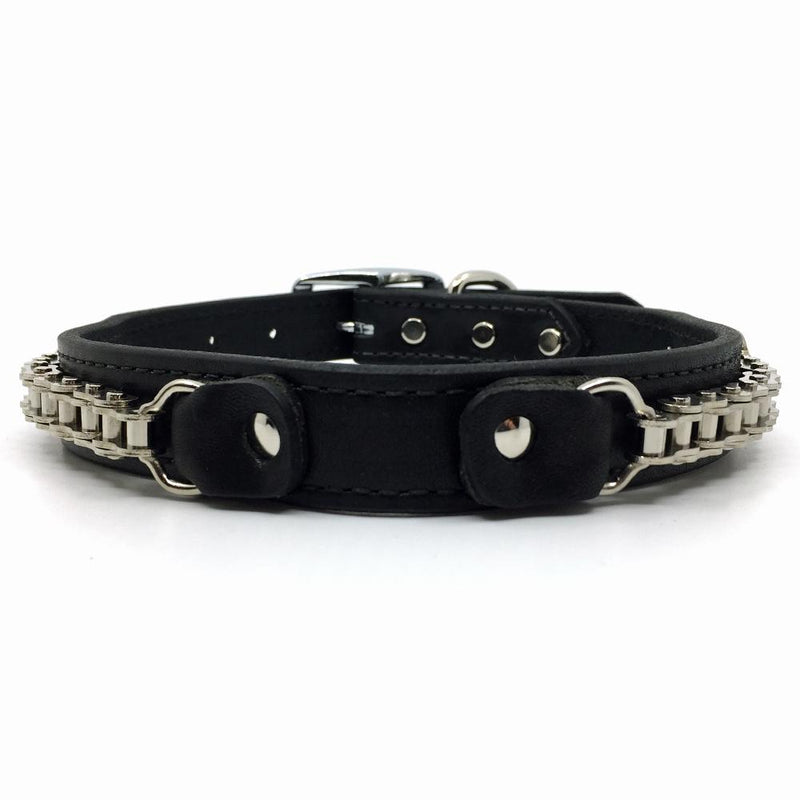 Millie the Great Dane wearing black Bike Chain embellished leather dog collar from Style Hound