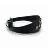 Black choker style leather collar with crystals  from Style Hound - side view