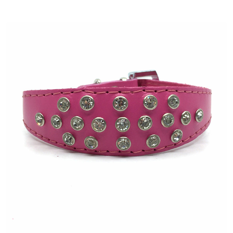 Crystal Choker Leather Collar Pink – Style Hound