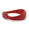 Red choker style leather collar with crystals  from Style Hound - side view
