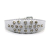 White choker style leather collar with crystals  from Style Hound - front view