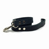 Classic thick flat soft black leather lead from Style Hound - front close up view
