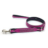 Padded pink leather lead with 2 rows of inlaid crystals from Style Hound - front view