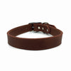 Butter soft grain leather collar in a tobacco colour from Style Hound-front view