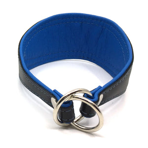 Crystal Hound Leather Collar - Blue