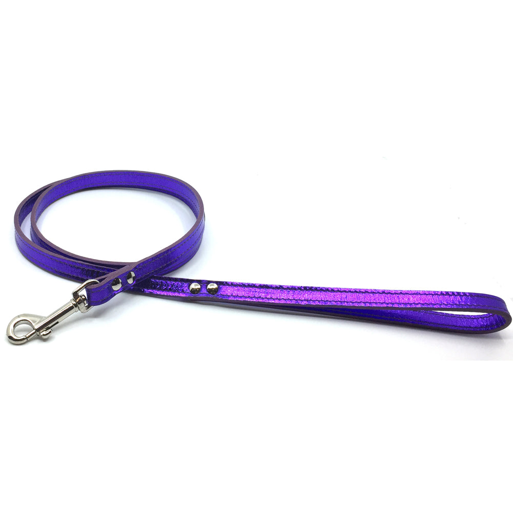 Purple metallic leather lead from Style Hound-front view