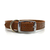 Mock crocodile leather collar in Mocha from Style Hound - back view
