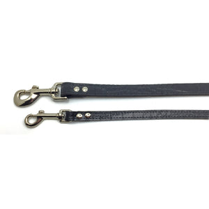 2 Mock crocodile leather leads in Black from Style Hound - Slim and Standard