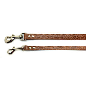 2 Mock crocodile leather leads in Mocha from Style Hound - Slim and Standard