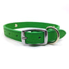 Emerald Green leather collar personalised with diamante name from Style Hound-back view