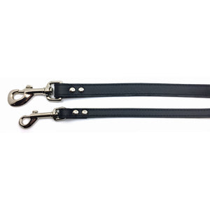 2 Black signature leather leads from Style Hound-slim and standard