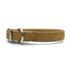 Embossed suede leather collar in a warm caramel colour from Style Hound-side view
