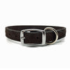 Embossed suede leather collar in a warm chocolate colour from Style Hound-back view