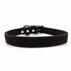 Embossed suede leather collar in a warm chocolate colour from Style Hound-front view