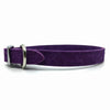 Embossed suede leather collar in a deep purple colour from Style Hound-side view
