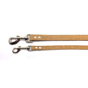 2 Camel coloured suede leather leads from Style Hound-slim and standard