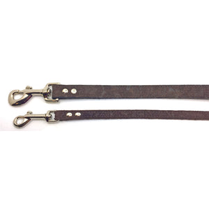 2 Chocolate coloured suede leather leads from Style Hound-slim and standard