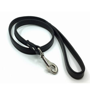 Two-toned black and black leather lead from Style Hound-detail view