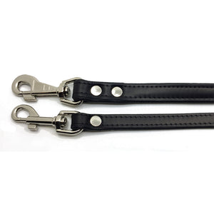 2 Two-toned black and black leather leads from Style Hound-Slim and Standard