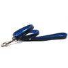 Two-toned black and blue leather lead from Style Hound-front view