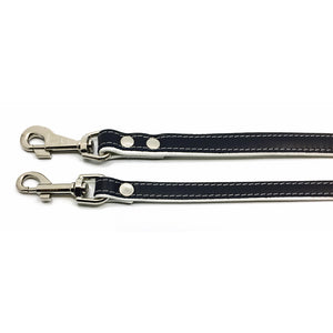 2 Two-toned black and white leather leads from Style Hound-Slim and Standard