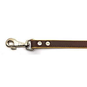Two-toned chocolate and natural tan leather lead from Style Hound-Standard